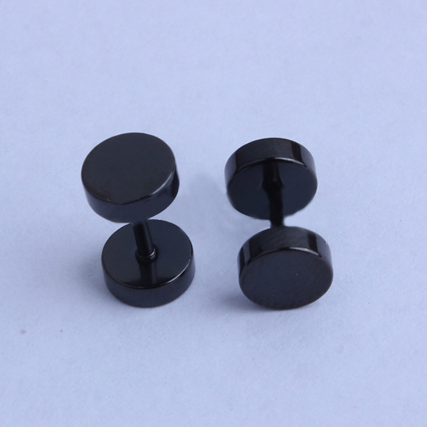 COPPIA ORECCHINI ORECCHINO ACCIAIO TITANIO PIERCING UOMO DONNA FINTO DILATATORE FAKE PLUG 10mm COLORE VERDE