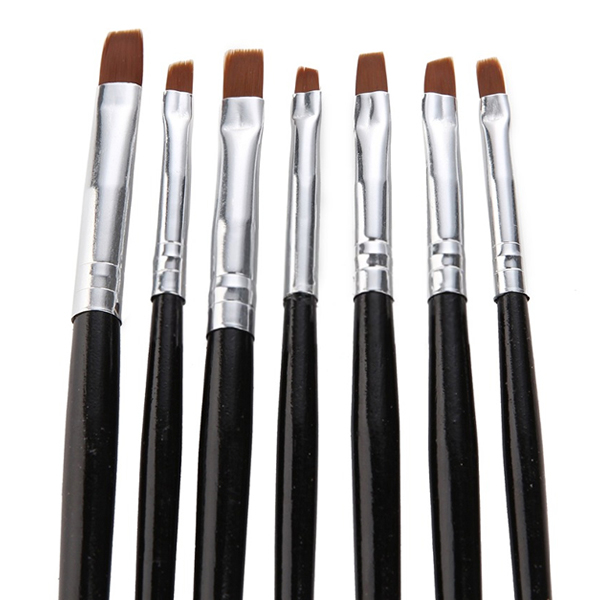 Lot De 7 Pinceaux Pour Ongles - Reconstruction UV, Gel, Art Nail, Neuf Dans Son Emballage