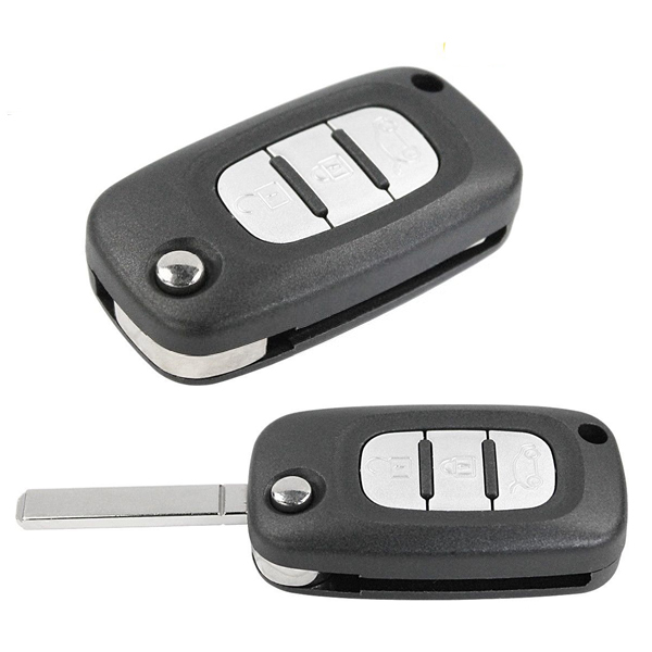 Guscio Chiave Telecomando 2 Pulsanti Per Renault Modus Clio 3 Twingo Kangoo – Ricambio Nero