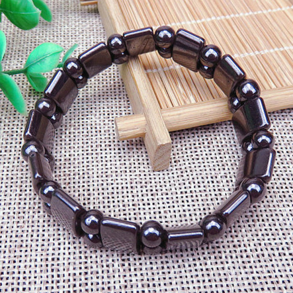 Hematite Nenhum Magnético Duplo Pulseiras Para A Mulher Natural Pedra - Foto 9