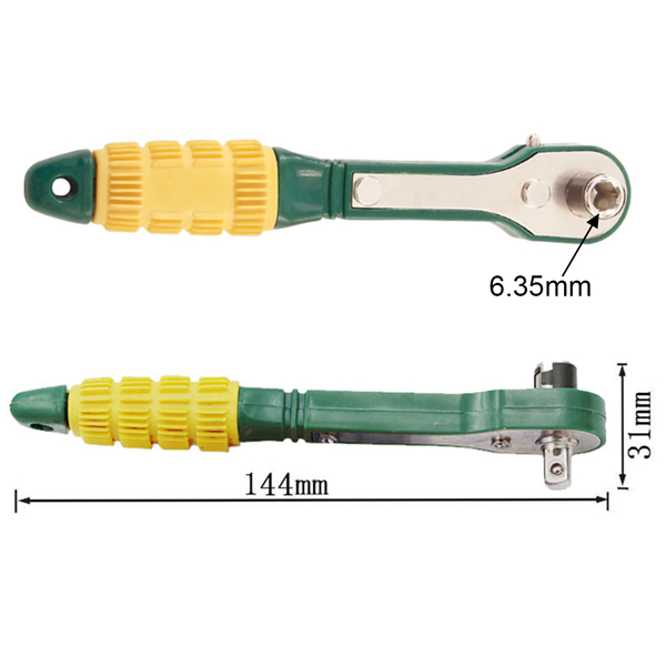 MINI CRICCHETTO CACCIAVITE MECCANICA OFFICINE ACCIAIO GIALLO VERDE FABBRICHE