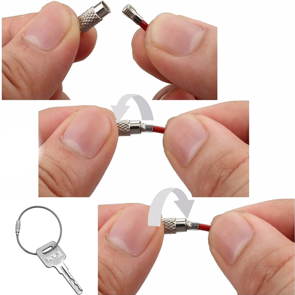 Portachiavi Filo Chiave Anello Loops Cavo In Acciaio Inossidabile